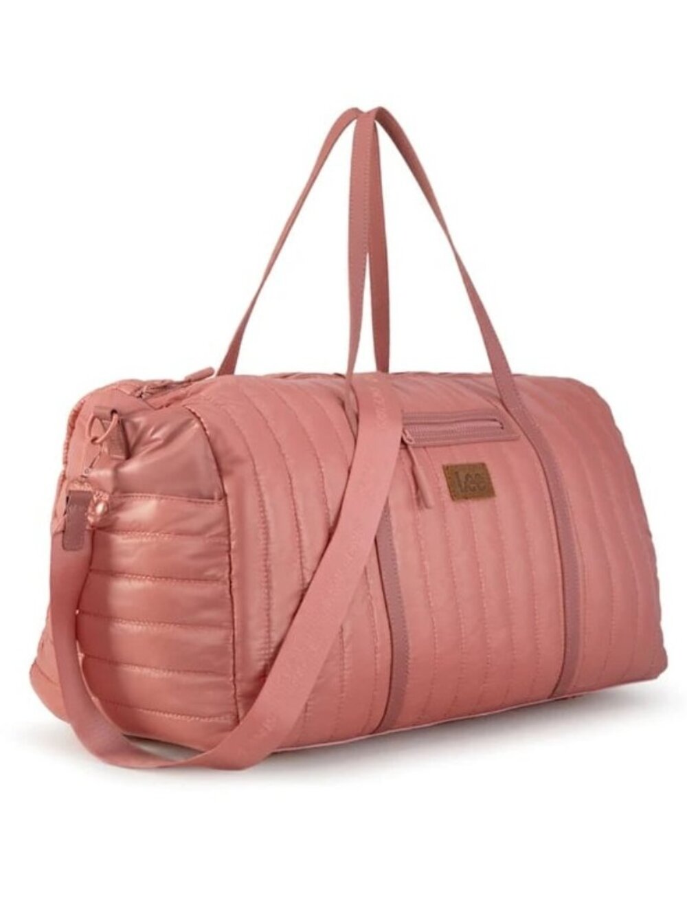 Montana West x Lee Quilted Travel Puffer Duffle Bag Dark Pink - Picture 2 of 6